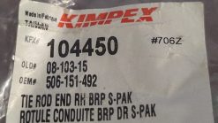 Alternative view of Kimpex Tie Rod End 104450