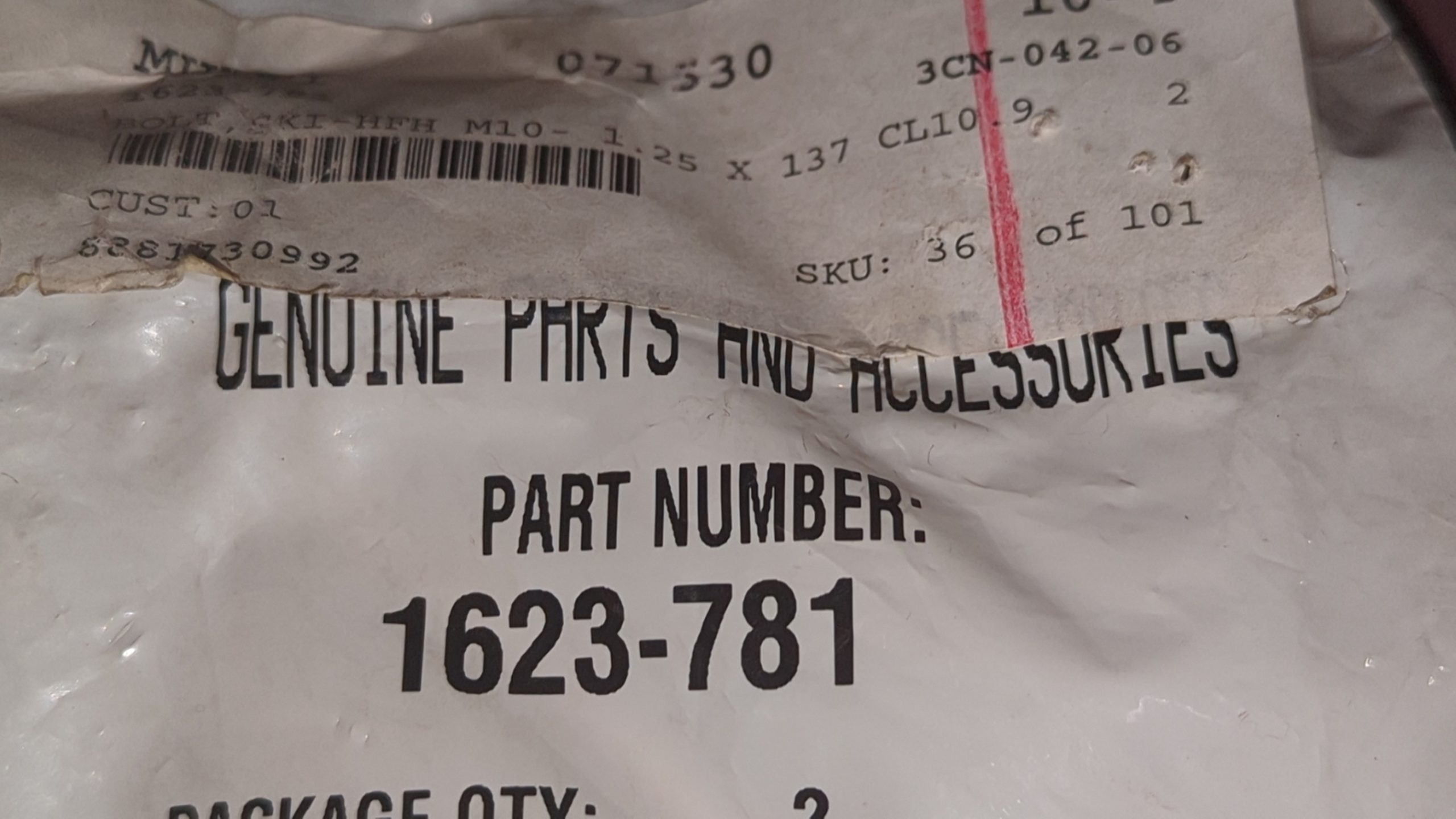 2009 - 2017 Arctic Cat CF6,8 F5,6,8 M6,M8,M1000,TZ1,Z1 BOLT,SKI-HFH M10- 1.25 X 137 CL10.9 - Image 2