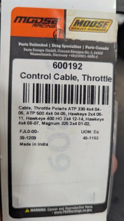 Alternative view of MOOSE #45-1153 ATV THROTTLE CABLE